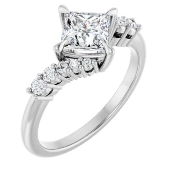 1.18 Carat Lab Diamond Princess Cut Engagement Ring, IGI Certified! - Picture 1 of 6